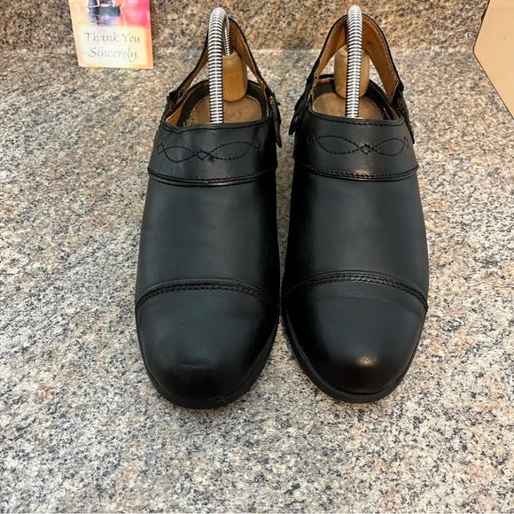 Ariat Sport Mules Heels Black Leather Heel Strap‎ Pointed Toe shoes 8 B (Bin#5) - Picture 3 of 11